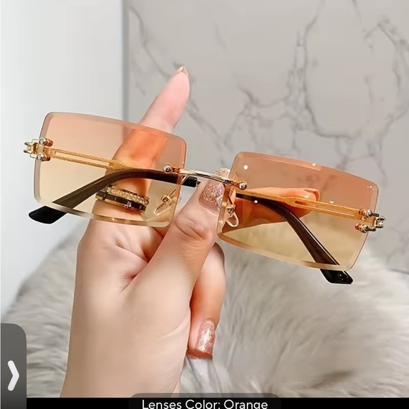 Accessories - Stylish Orange Rimless Sunglasses 0344